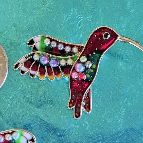 🪶HUMMINGBIRD 🪶 Push-Back Post Earrings - NWOT - Picture 7 of 7